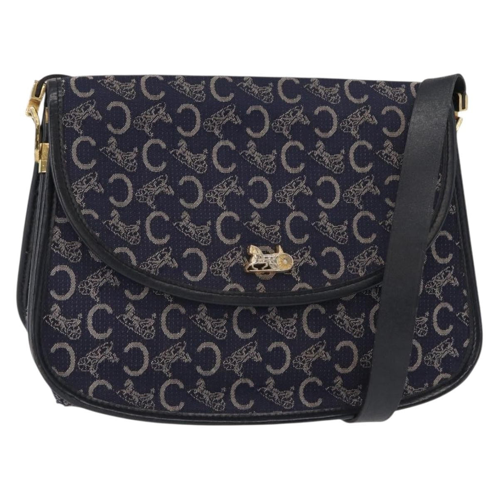 Celine C Sulky Shoulder Bag Canvas Navy Canvas Shoulder Bag Bag