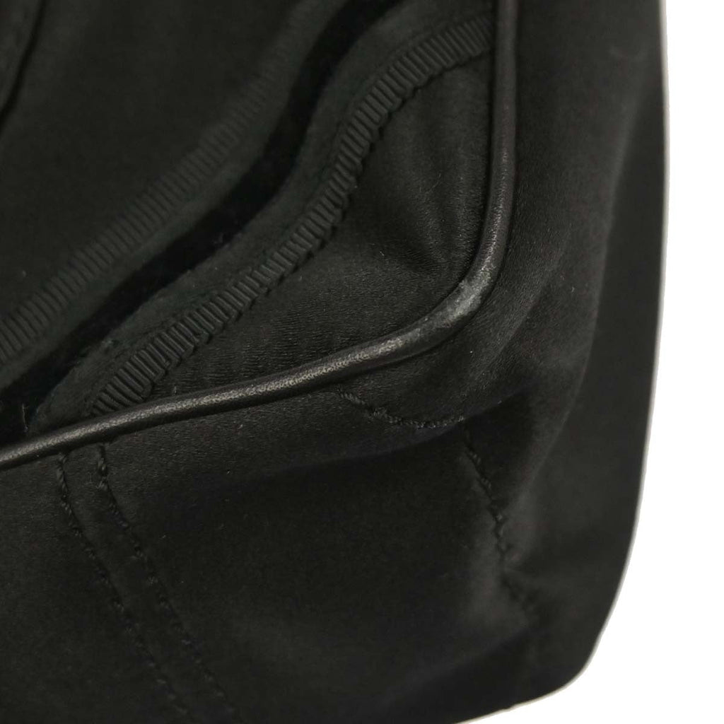 Celine Boogie Satchel Satin Black Satin Handbag