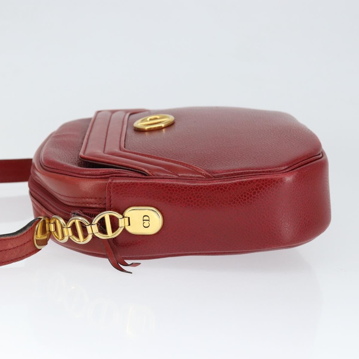 Christian Dior Vintage Shoulder Bag Leather Red Leather Shoulder Bag Bag (Pre-Owned)