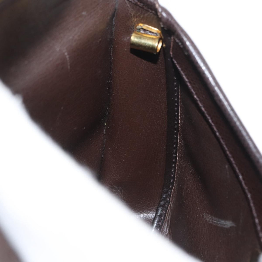 Christian Dior Vintage Cd Logo Shoulder Bag Leather Brown Leather Shoulder Bag Bag (Pre-Owned)