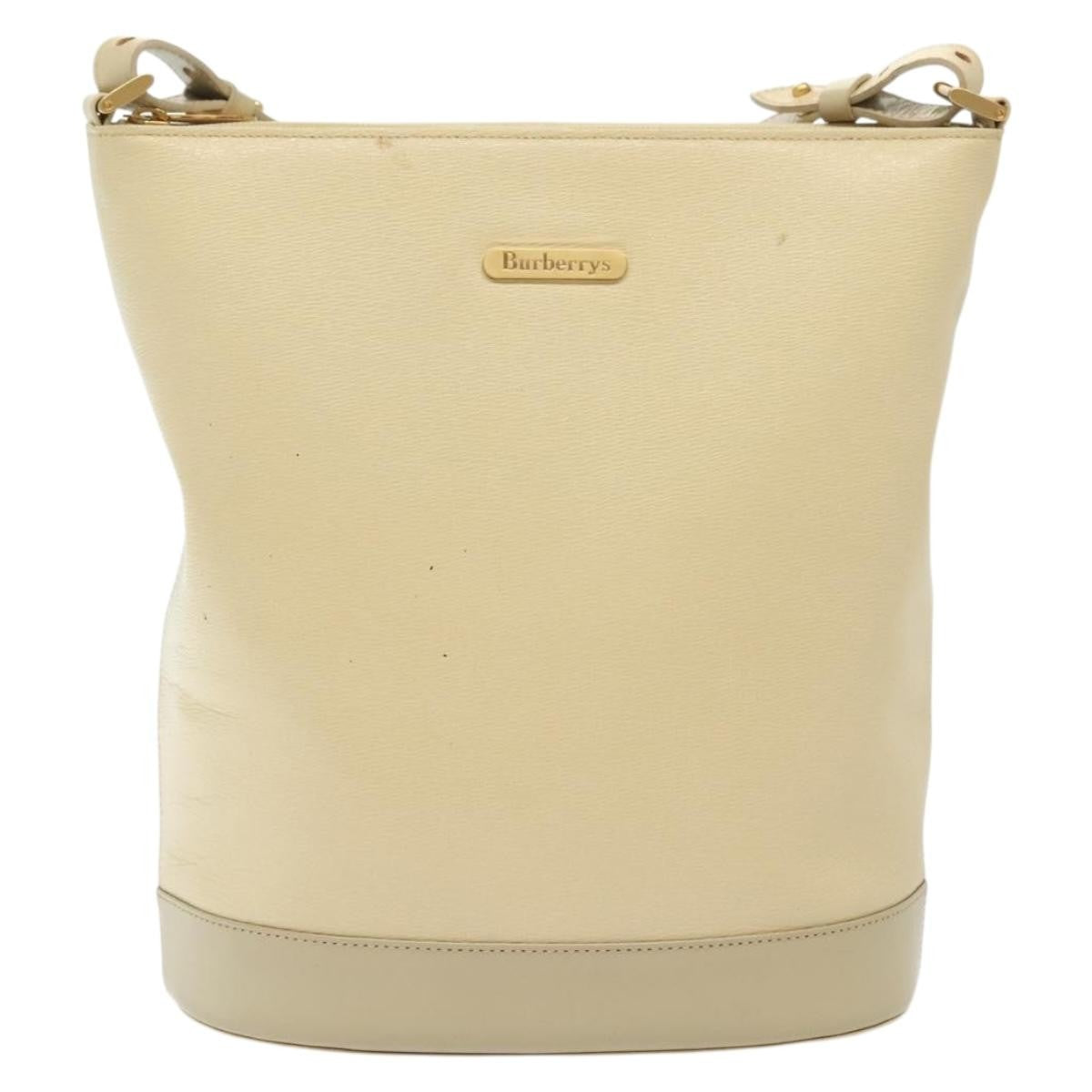 Burberry Shoulder Bag Leather Beige Leather Shoulder Bag