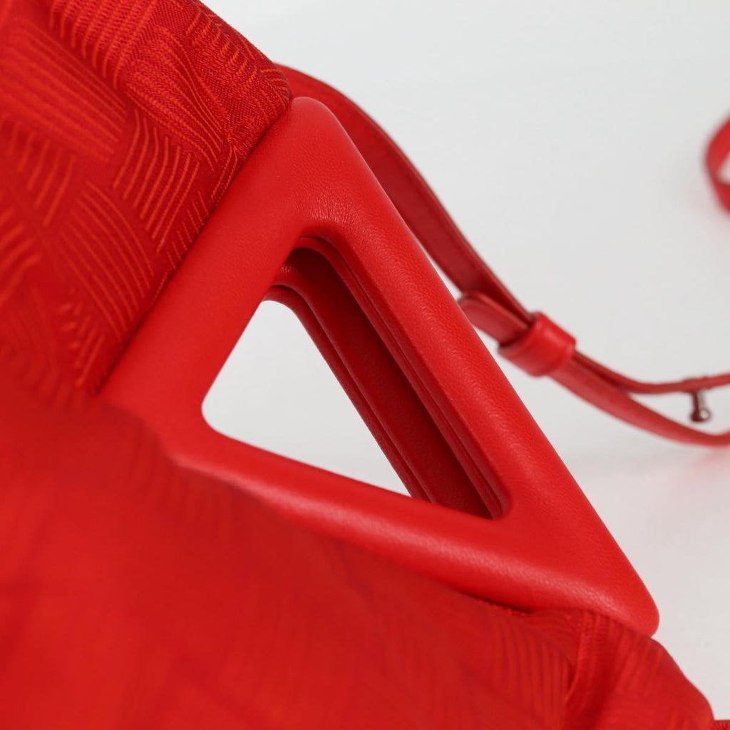 Bottega Veneta Point Shoulder Bag Chunky Knit Fabric Red Nylon Shoulder Bag Bag