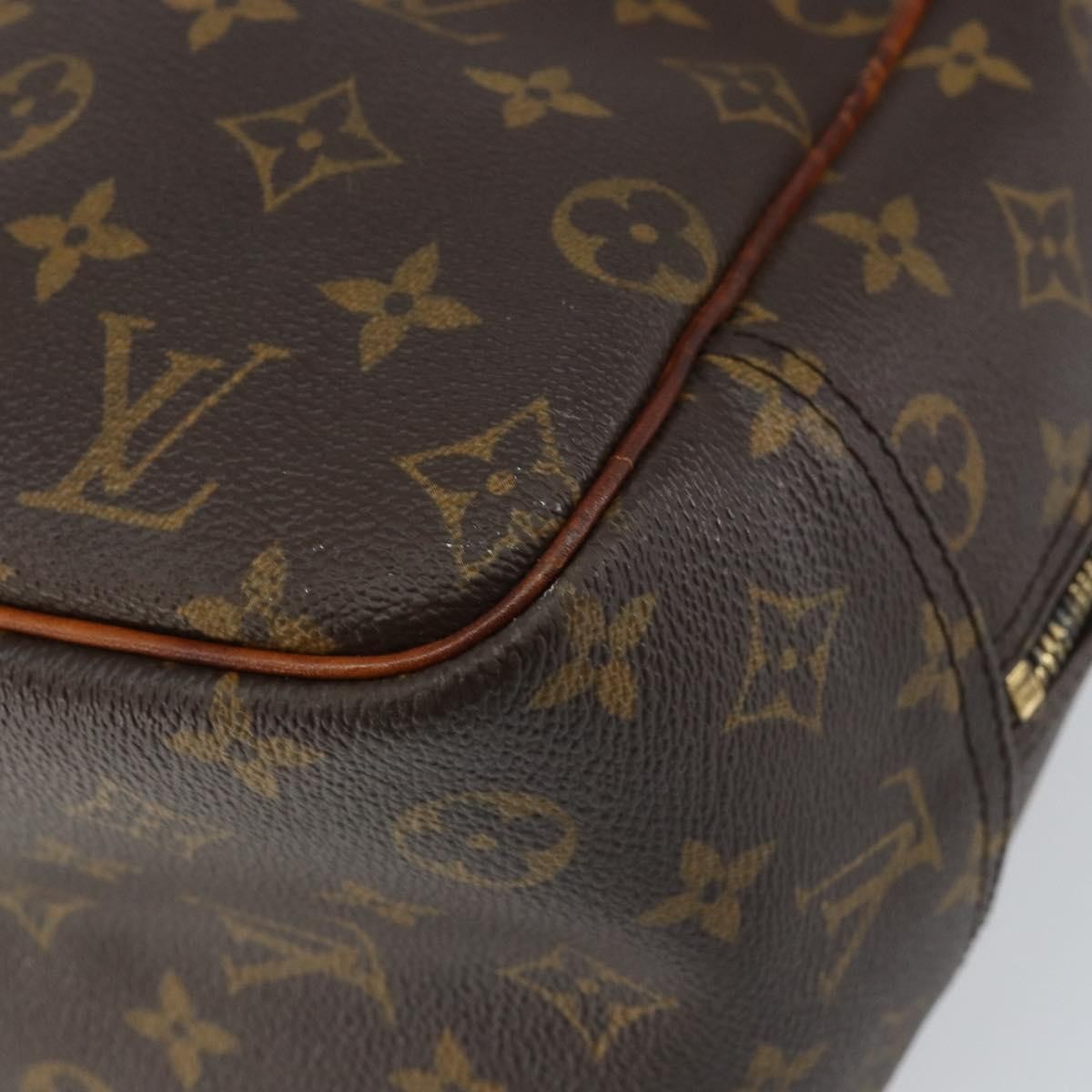 Louis Vuitton Deauville Handbag Monogram Canvas Brown Canvas Handbag