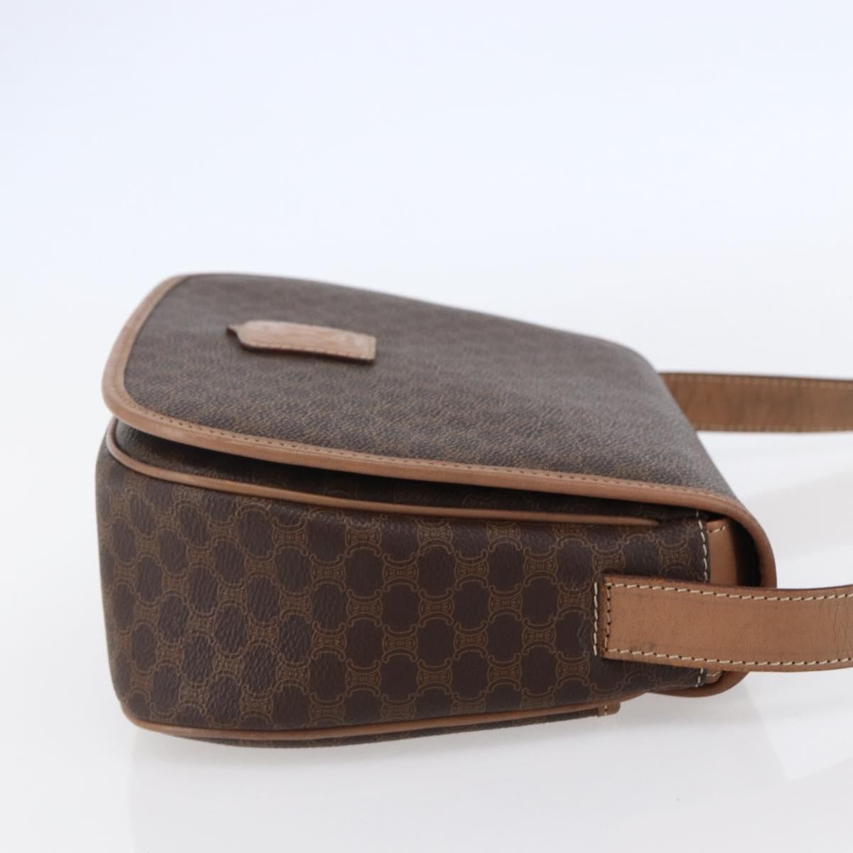 Celine Macadam Shoulder Bag Pvc Leather Brown Canvas Shoulder Bag Bag