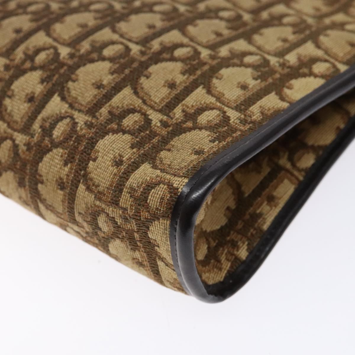 Christian Dior Vintage Trotter Shoulder Bag Canvas Brown Canvas Bag (Pre-Owned)