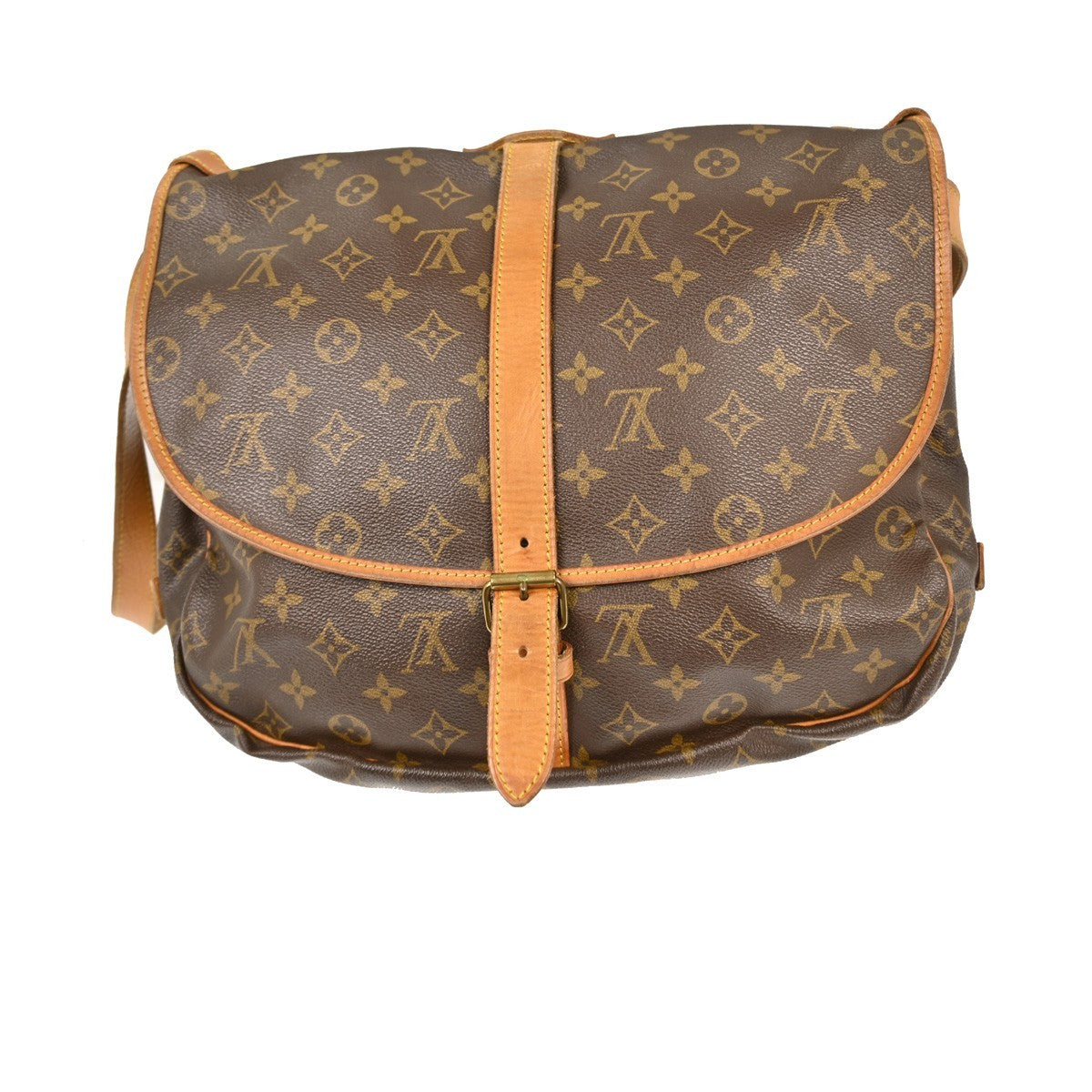 Louis Vuitton Saumur Handbag Monogram Canvas Brown Canvas Shoulder Bag