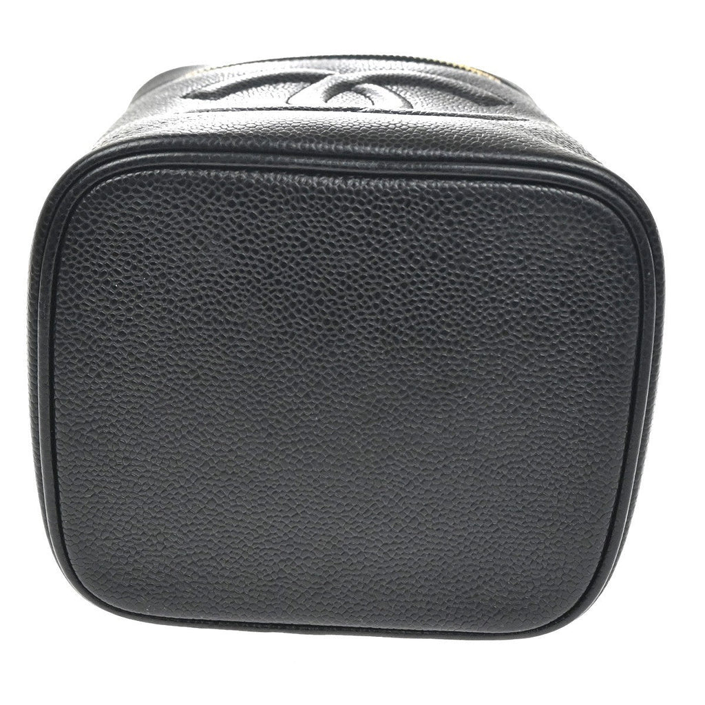 Chanel Vintage Timeless Cosmetic Case Caviar Black Leather Handbag