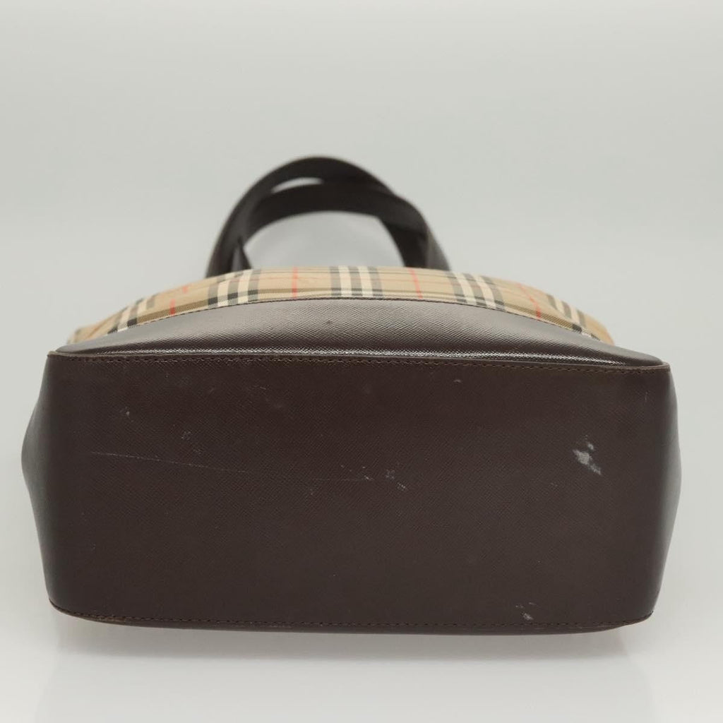Burberry Nova Check Tote Canvas And Leather Beige Canvas Tote Bag