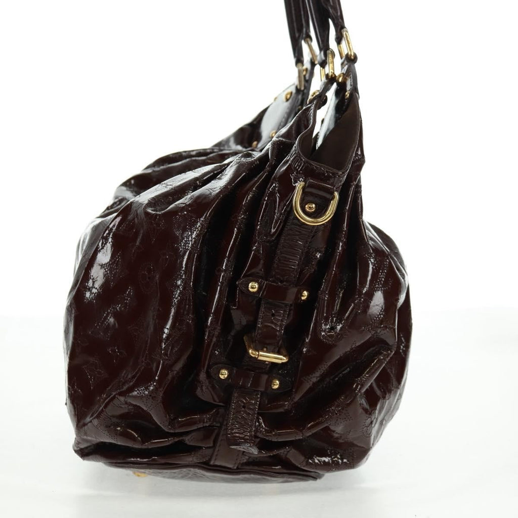 Louis Vuitton L Hobo Surya Leather Brown Patent_Leather Tote Bag