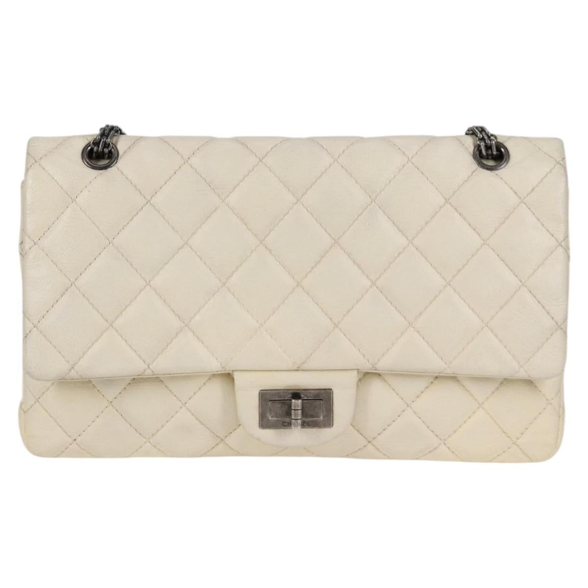Chanel Reissue 2.55 Flap Bag Quilted Caviar White Leather Shoulder Bag Bag