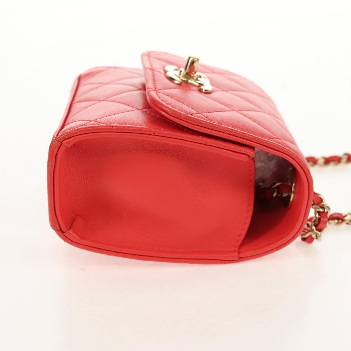 Chanel Trendy Cc Clutch With Chain Quilted Lambskin Red Leather Clutche & Pouche Bag
