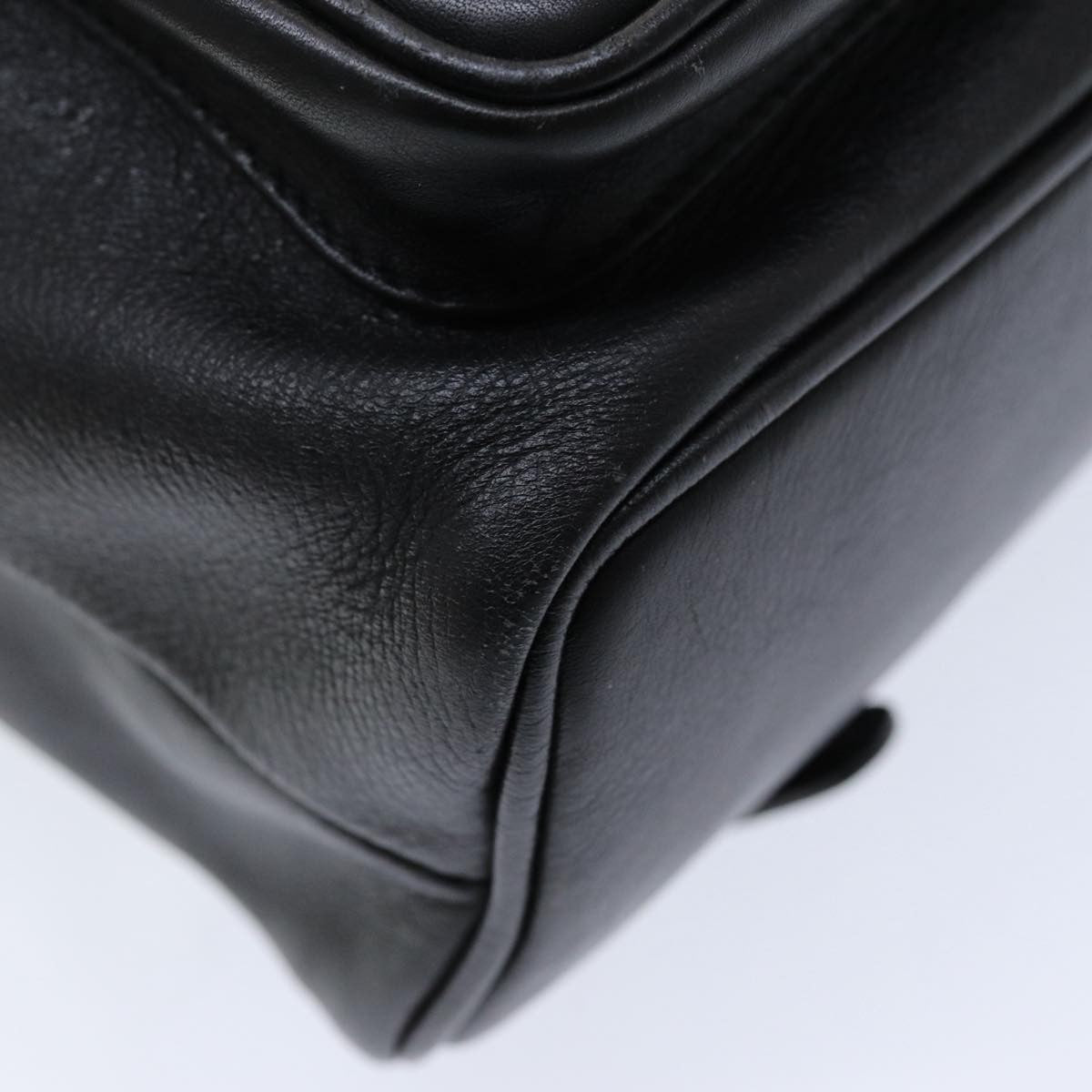 Gucci Vintage Bamboo Backpack Leather Black Leather Backpack Bag (Pre-Owned)