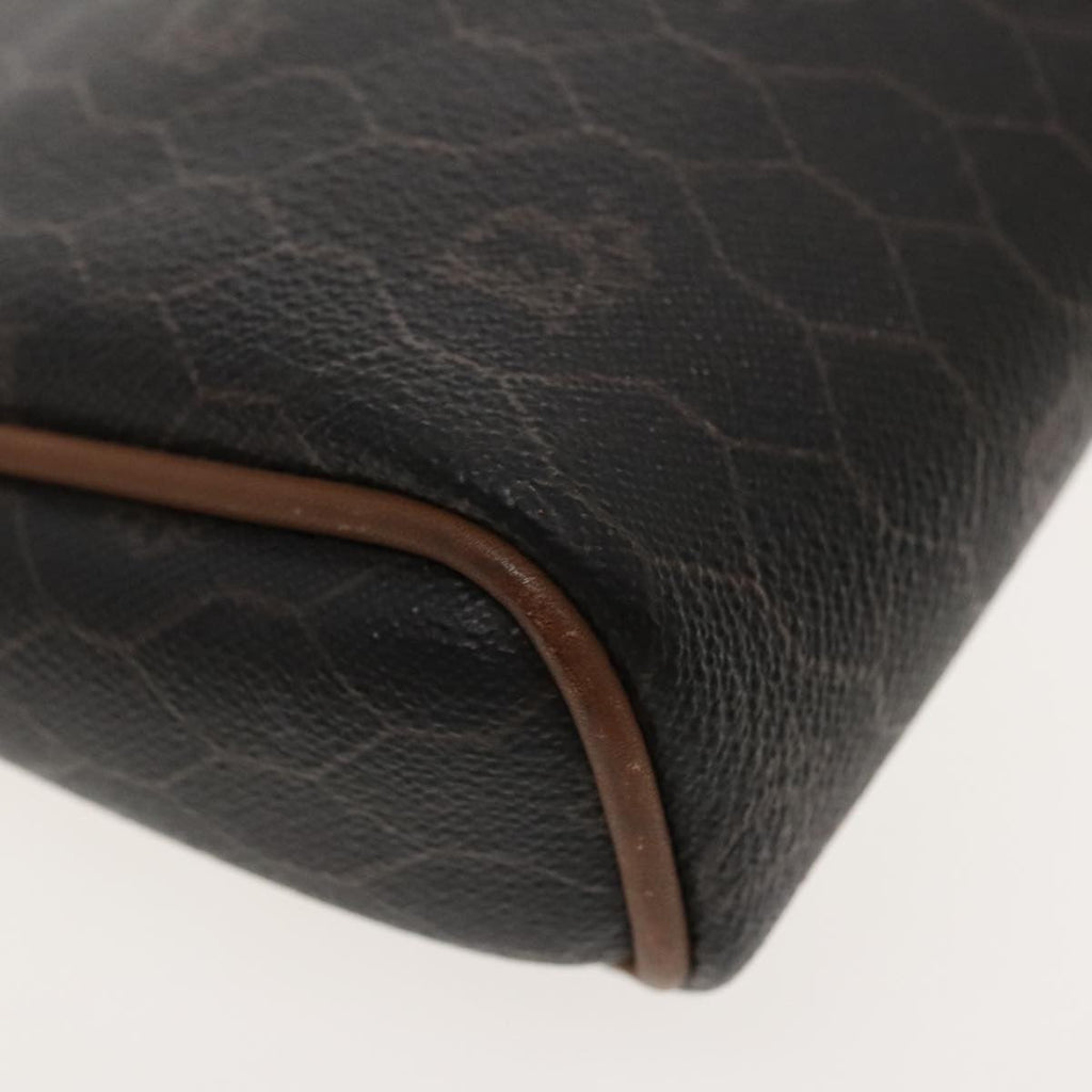Christian Dior Vintage Honeycomb Zip Pouch Coated Canvas Black Canvas Clutche & Pouche Bag (Pre-Owned)