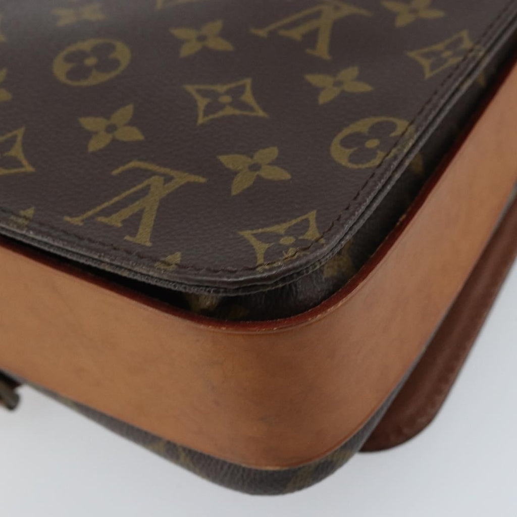 Louis Vuitton Cartouchiere Handbag Monogram Canvas Brown Canvas Shoulder Bag
