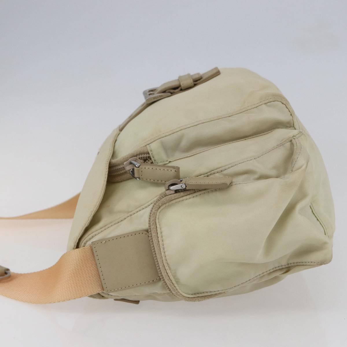 Prada Buckle Messenger Bag Tessuto Beige Nylon Shoulder Bag Bag