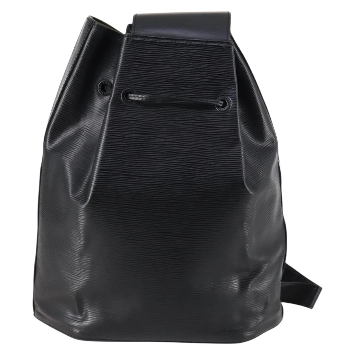 Louis Vuitton Sac A Dos Drawstring Backpack Epi Leather Black Leather Bag