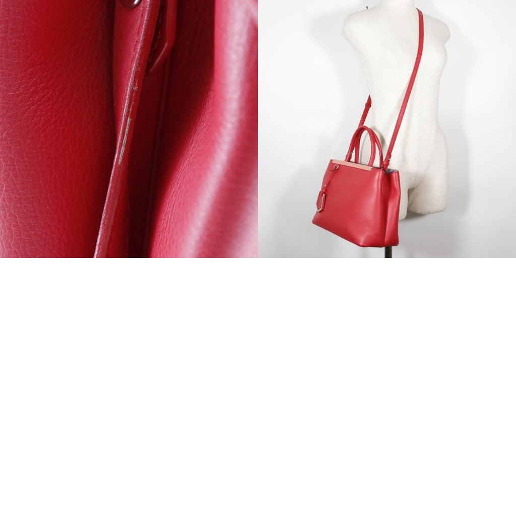 Fendi 2Jours Bag Leather Red Calfskin Tote Bag Bag