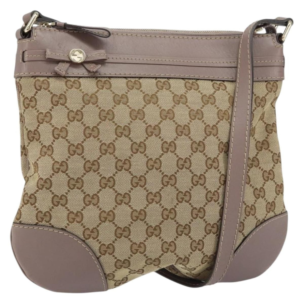 Gucci Mayfair Messenger Bag Gg Canvas And Leather Beige Canvas Shoulder Bag Bag (Pre-Owned)