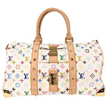 Louis Vuitton Keepall Bag Monogram Multicolor White Canvas Travel Bag