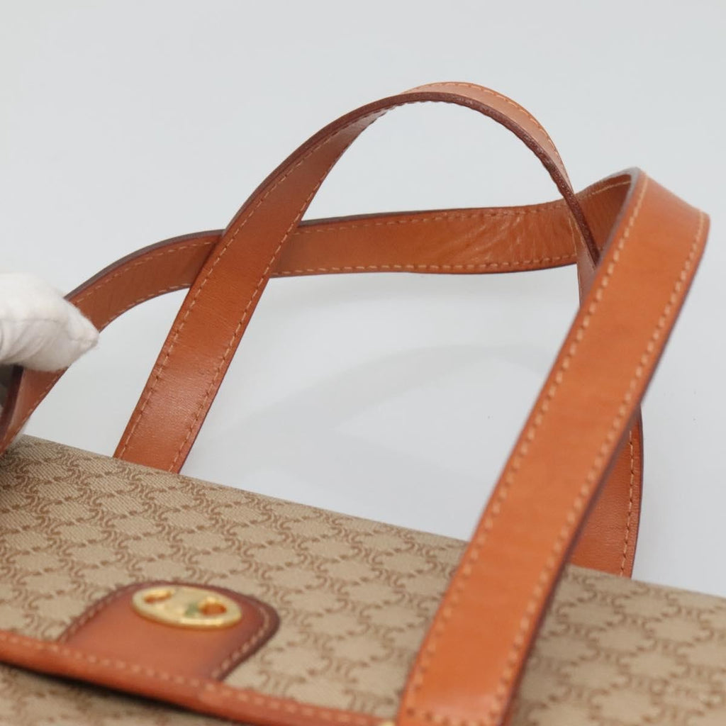Celine Vintage Macadam Handbag Canvas And Leather Beige Canvas Handbag