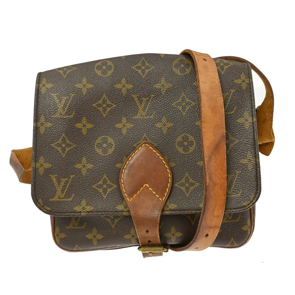 Louis Vuitton Cartouchiere Handbag Monogram Canvas Brown Canvas Shoulder Bag