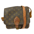 Louis Vuitton Cartouchiere Handbag Monogram Canvas Brown Canvas Shoulder Bag