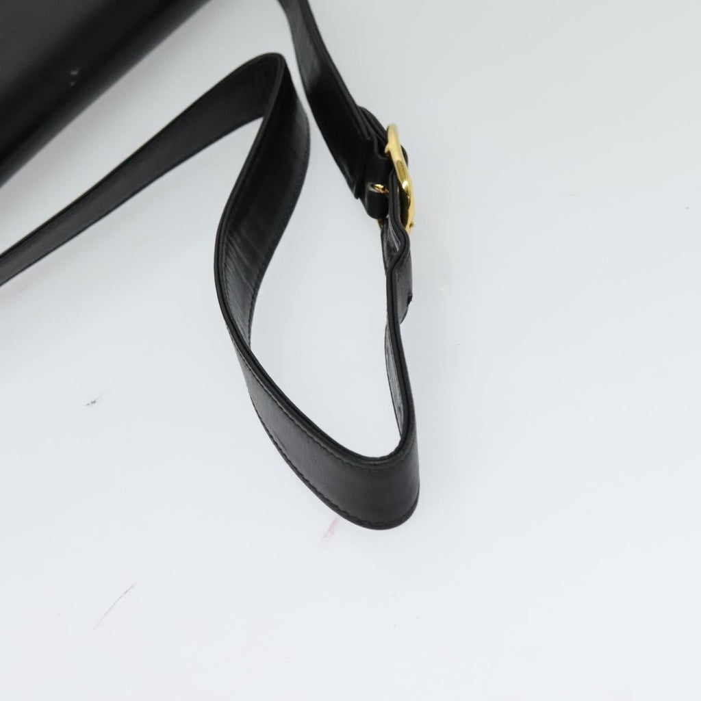 Gucci Sherry Line Shoulder Bag Leather Black Leather Shoulder Bag Bag (Pre-Owned)