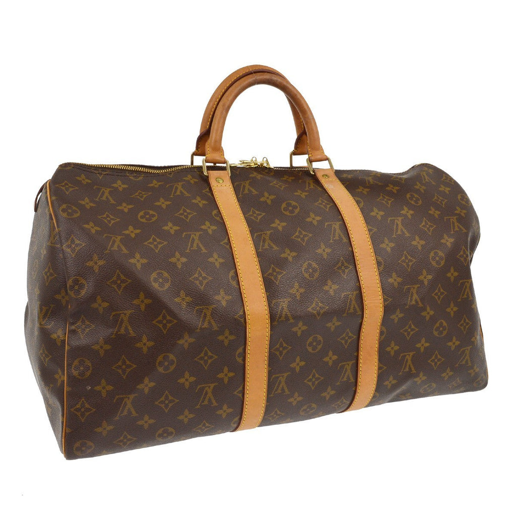 Louis Vuitton Keepall Bag Monogram Canvas Brown Canvas Travel Bag