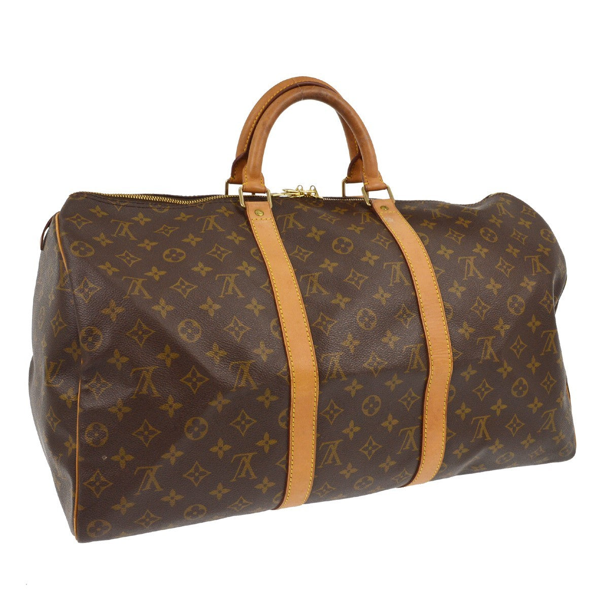Louis Vuitton Keepall Bag Monogram Canvas Brown Canvas Travel Bag