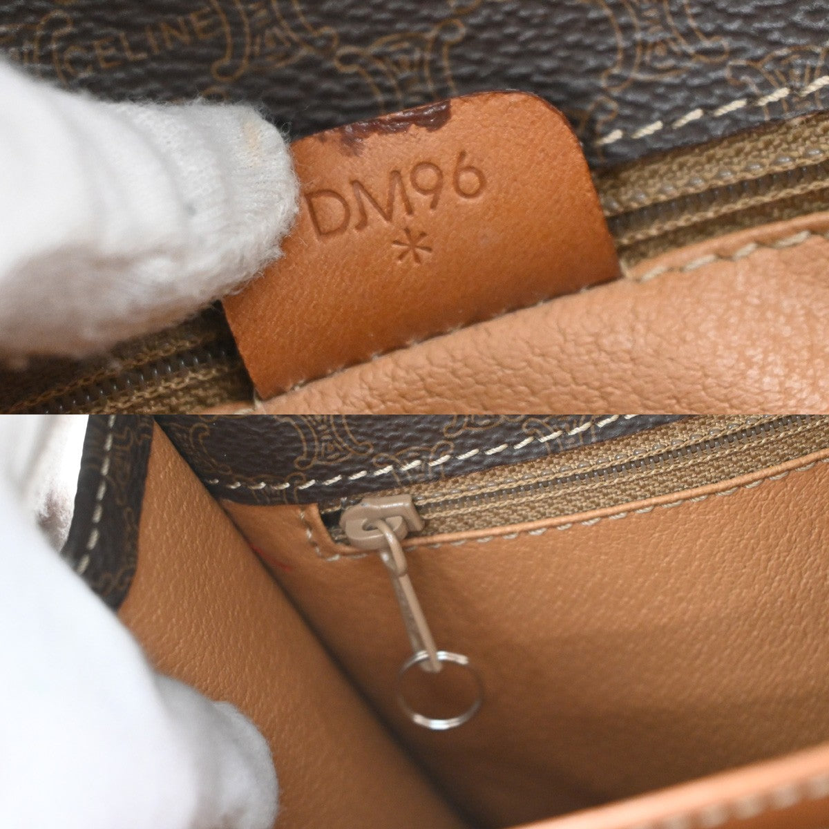 Celine Vintage Macadam Shoulder Bag Canvas And Leather Brown Canvas Shoulder Bag Bag