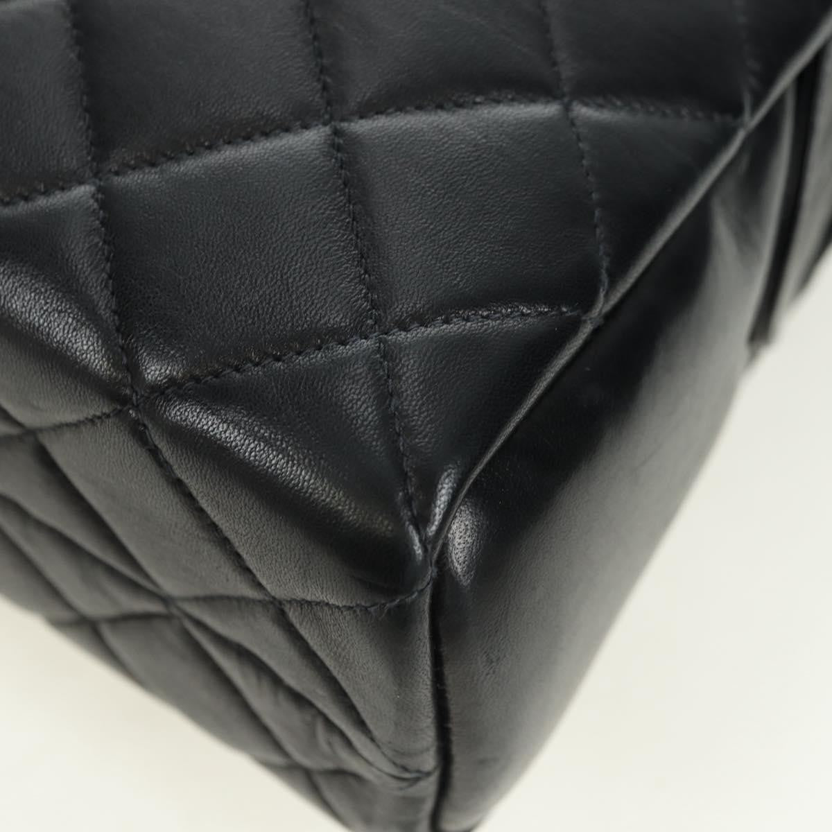 Chanel Vintage Zip Chain Shoulder Bag Quilted Lambskin Black Leather Shoulder Bag Bag
