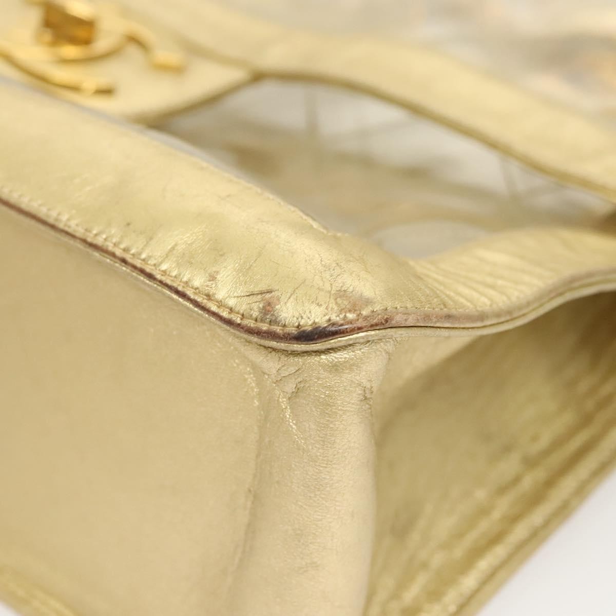Chanel Classic Single Flap Bag Quilted Applique Vinyl Clear Vinyl Bag