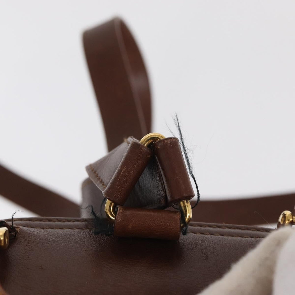 Gucci Vintage Bamboo Backpack Leather Brown Leather Backpack Bag (Pre-Owned)