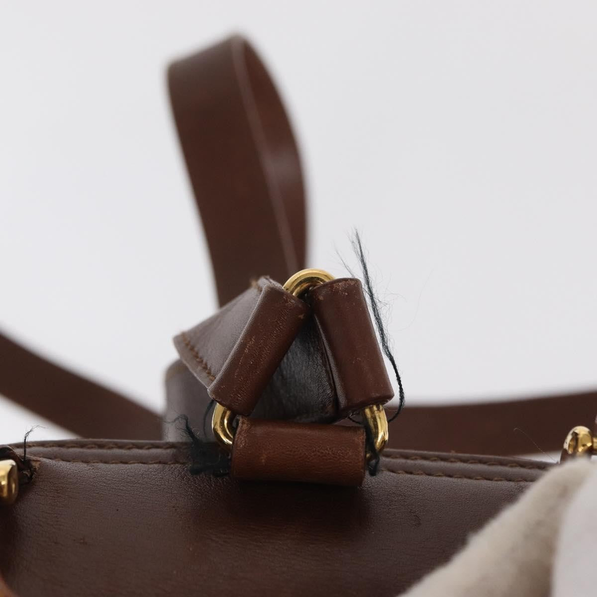 Gucci Vintage Bamboo Backpack Leather Brown Leather Backpack Bag (Pre-Owned)