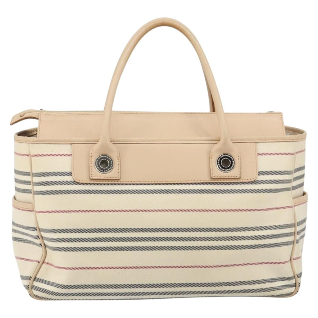 Burberry Nova Check Tote Canvas And Leather Beige Canvas Tote Bag