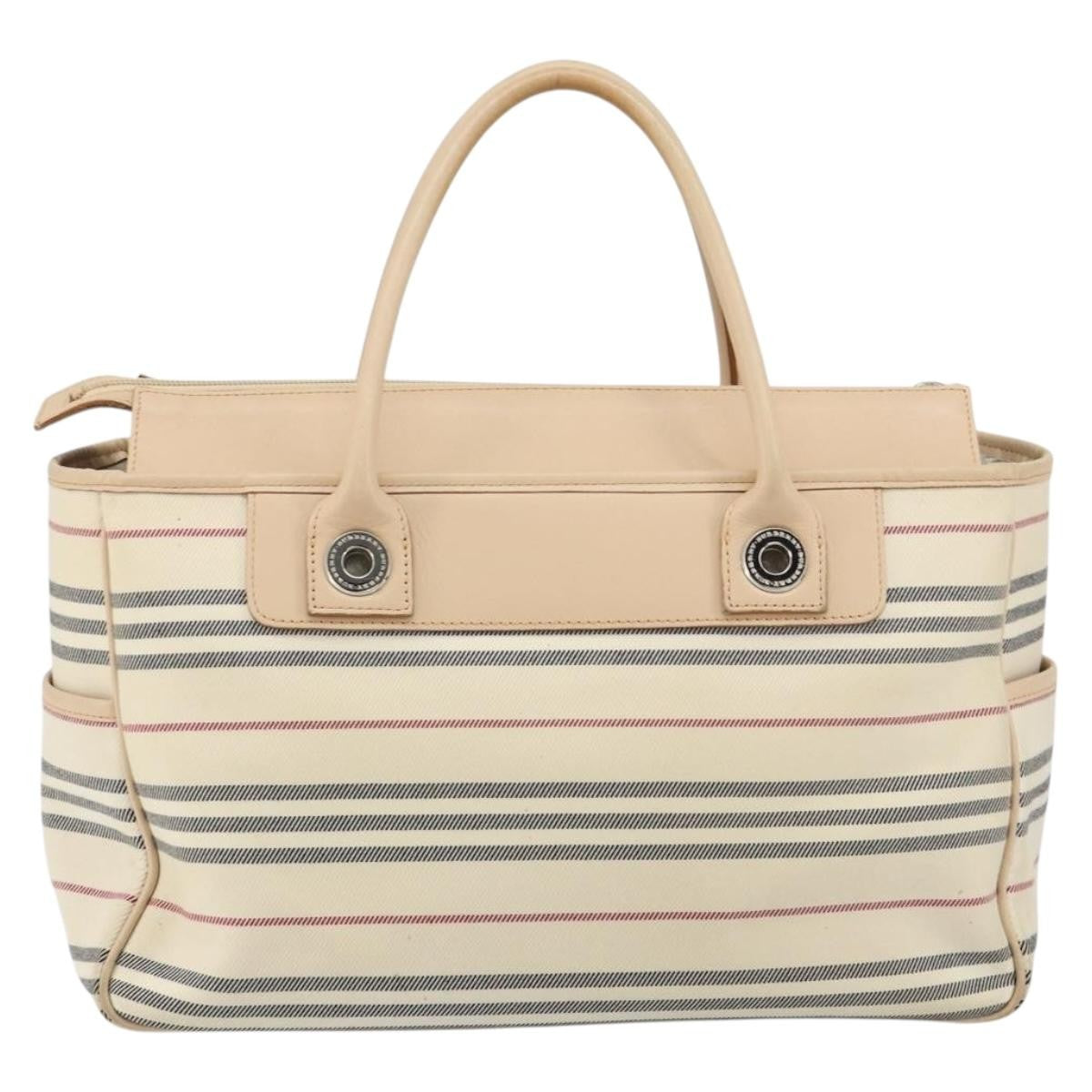 Burberry Nova Check Tote Canvas And Leather Beige Canvas Tote Bag
