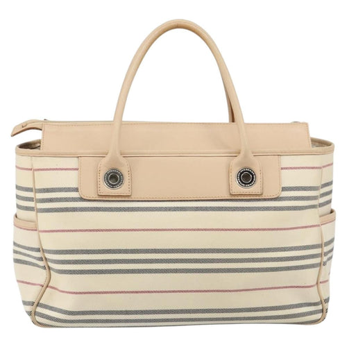 Burberry Nova Check Tote Canvas And Leather Beige Canvas Tote Bag