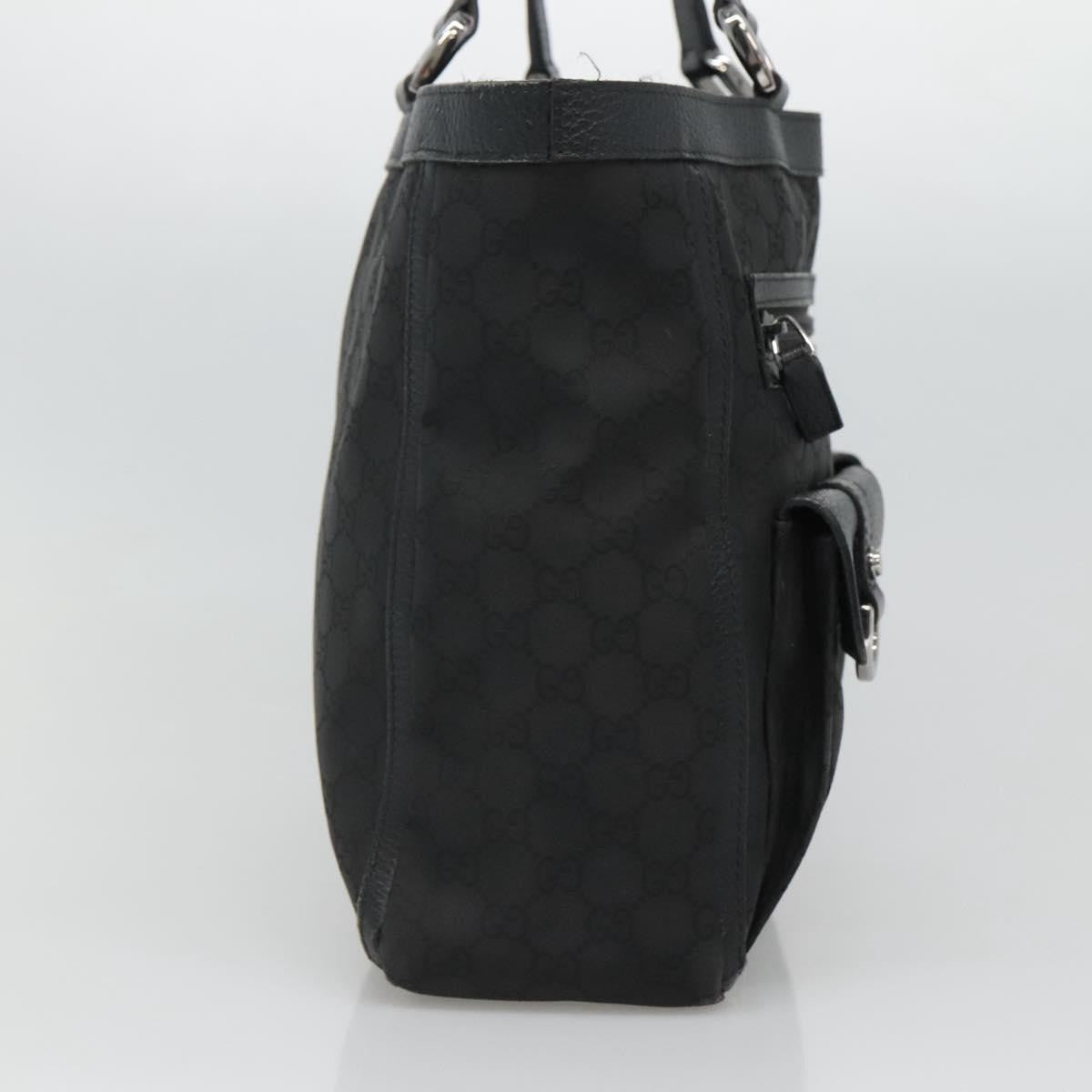Gucci Abbey Pocket Tote Gg Canvas Black Canvas Tote Bag Bag (Pre-Owned)