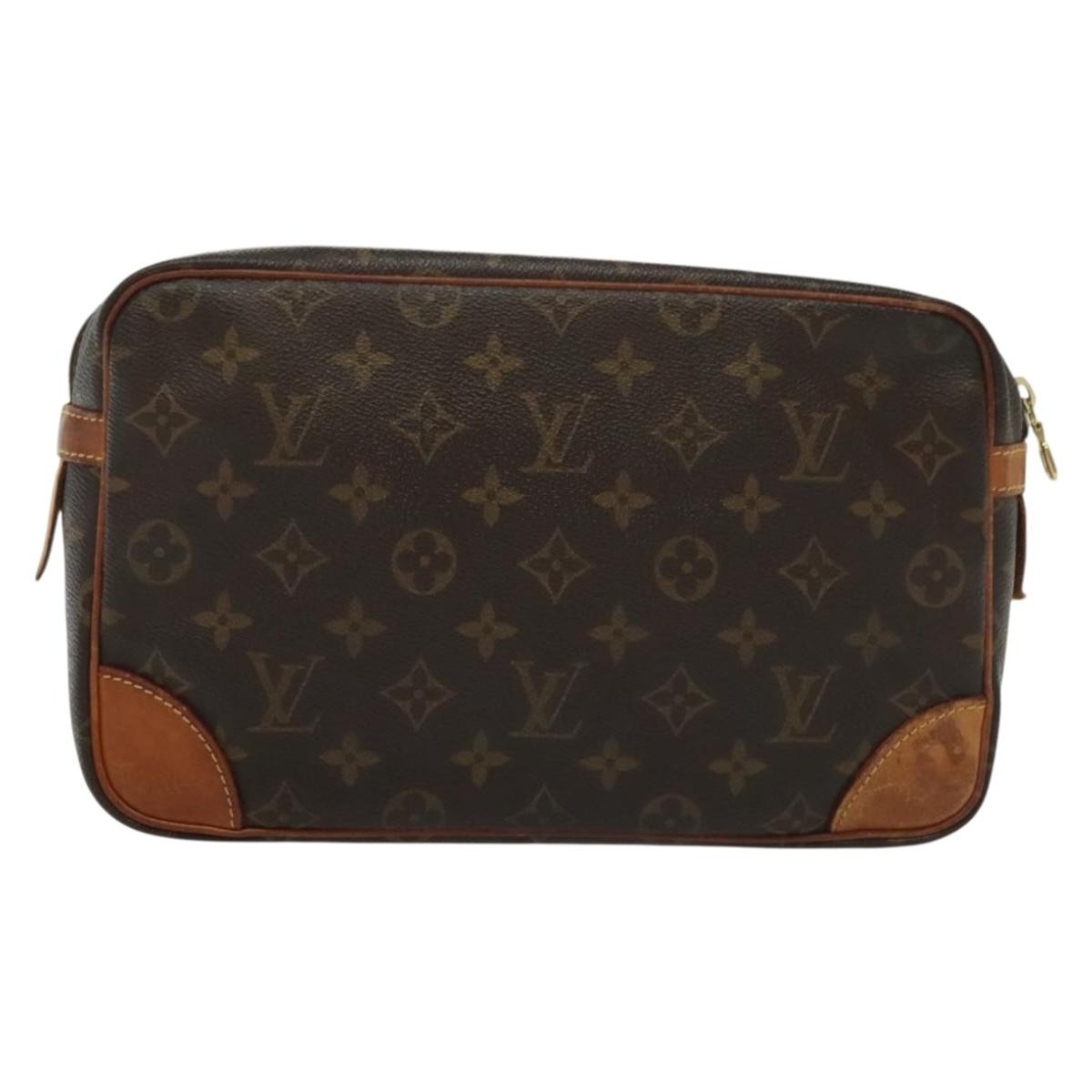 Louis Vuitton Compiegne Canvas Brown Canvas Clutche & Pouche Bag