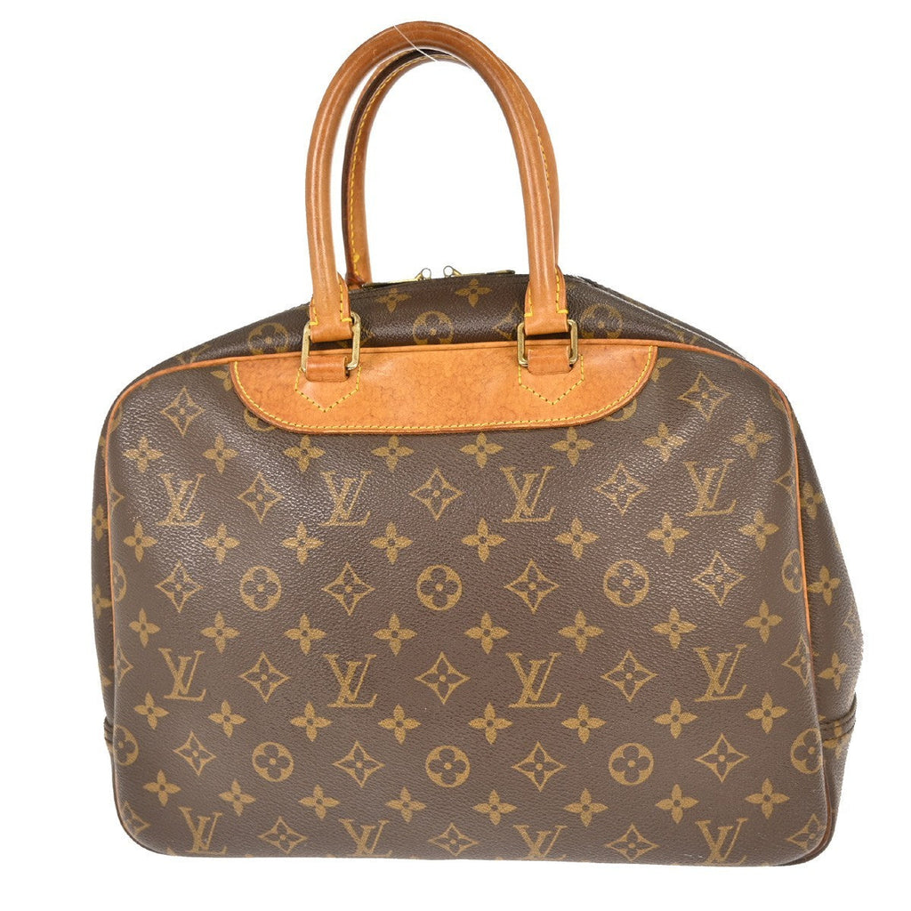 Louis Vuitton Deauville Handbag Monogram Canvas Brown Canvas Handbag