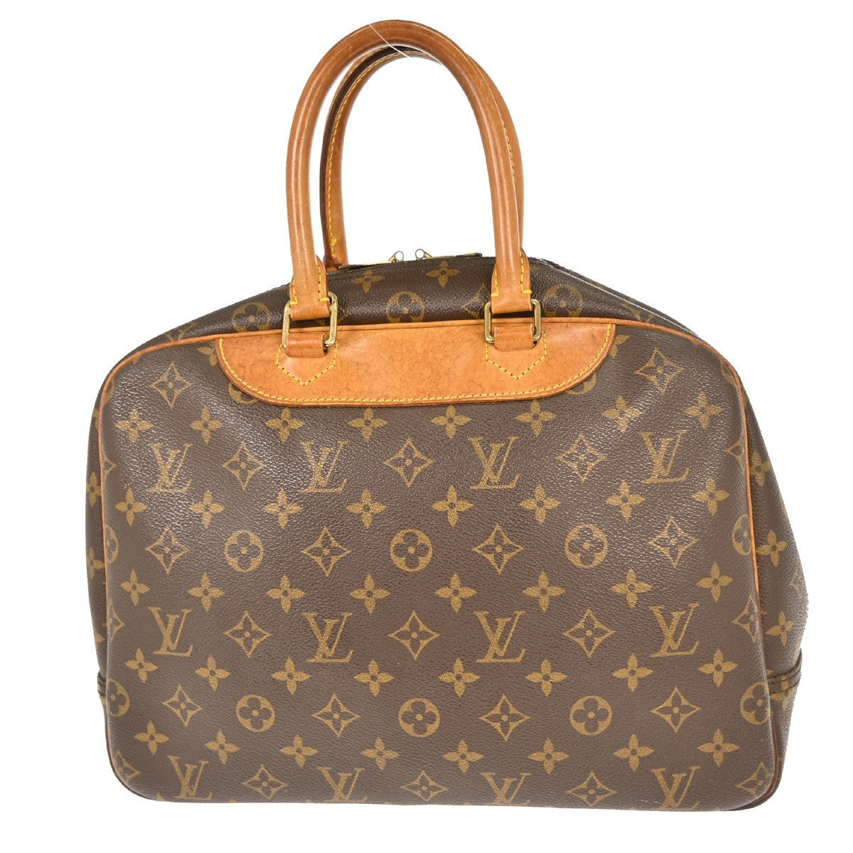 Louis Vuitton Deauville Handbag Monogram Canvas Brown Canvas Handbag