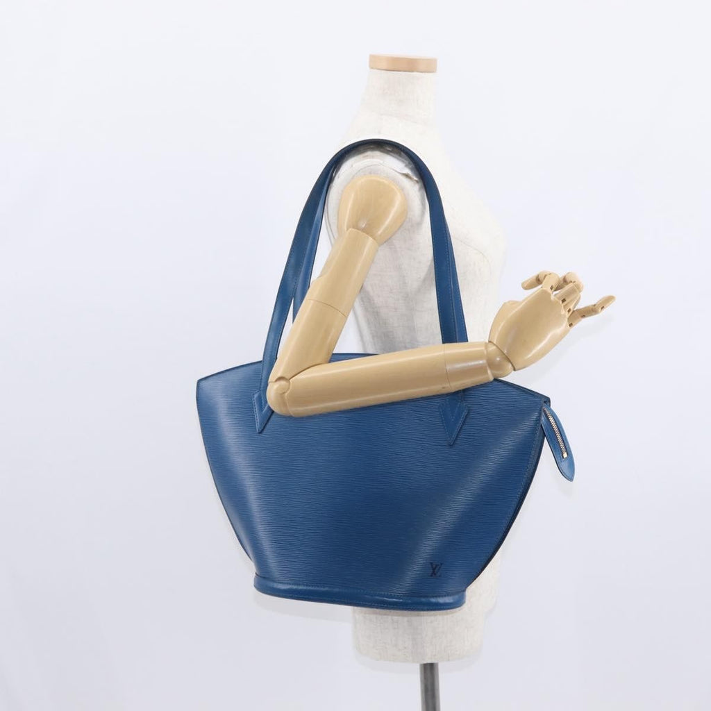 Louis Vuitton Saint Jacques Handbag Epi Leather Blue Leather Shoulder Bag