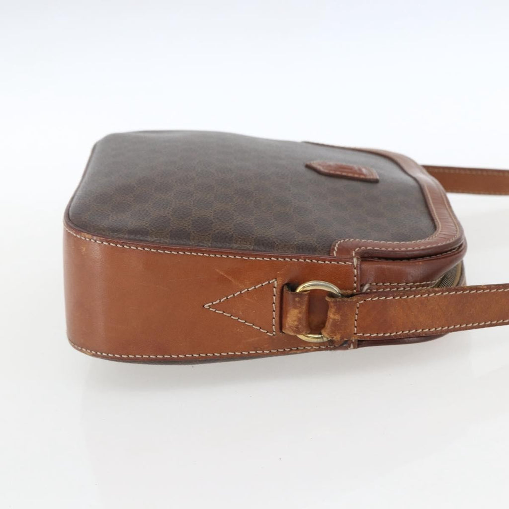 Celine Vintage Macadam Shoulder Bag Canvas And Leather Brown Canvas Shoulder Bag Bag