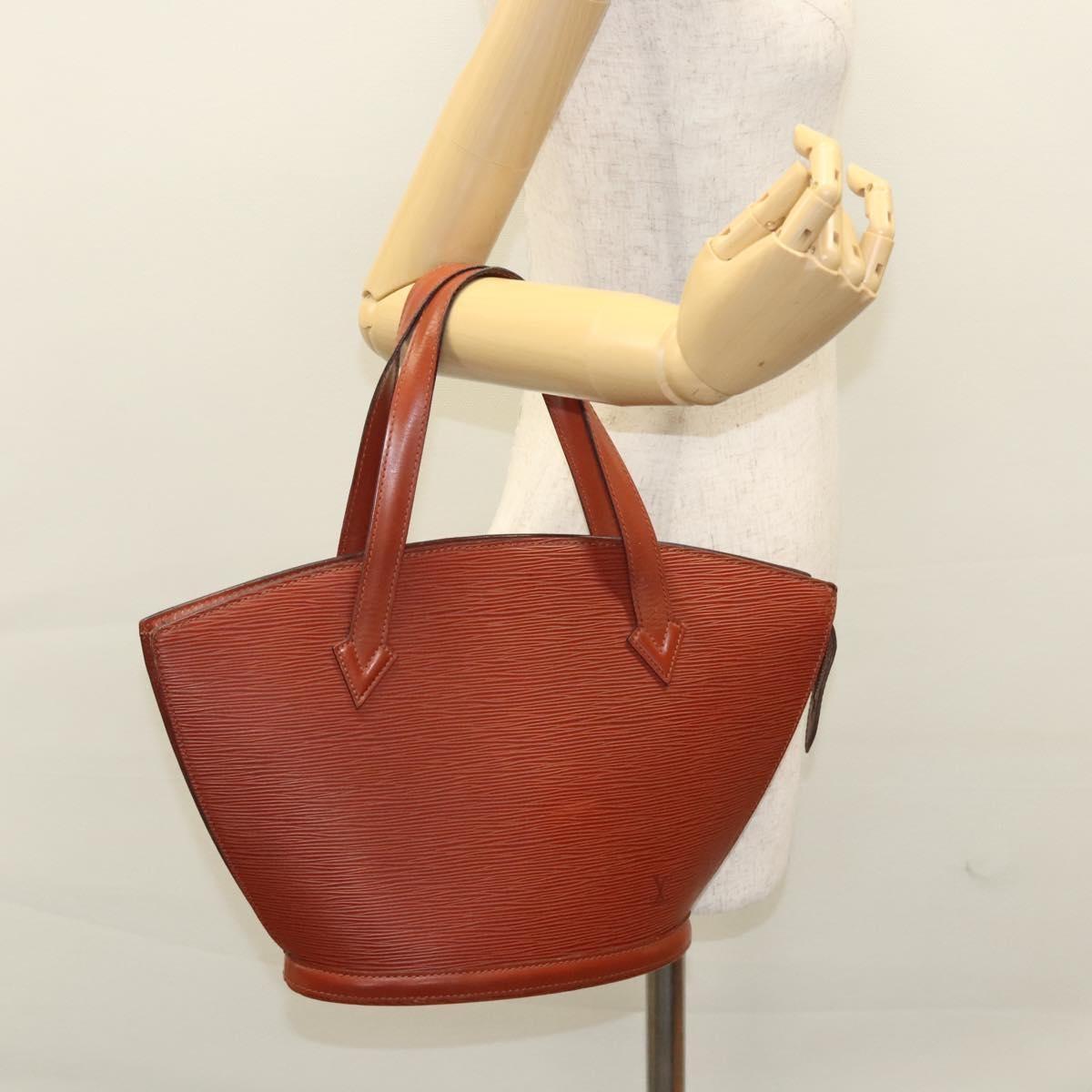 Louis Vuitton Saint Jacques Handbag Epi Leather Brown Leather Handbag