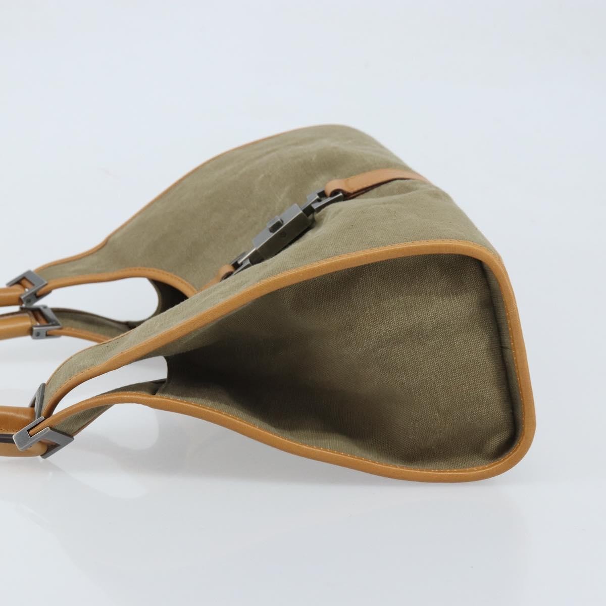 Gucci Vintage Jackie Handbag Canvas Beige Canvas Handbag (Pre-Owned)