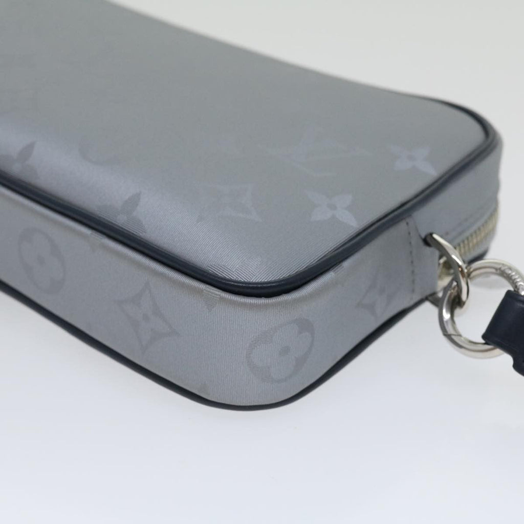 Louis Vuitton Alpha Clutch Limited Edition Monogram Satellite Canvas Silver Nylon Clutche & Pouche Bag
