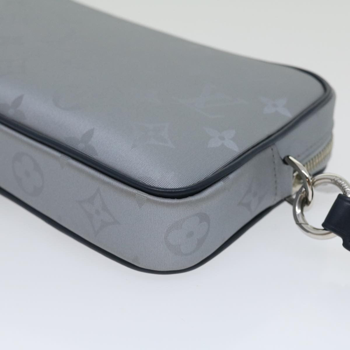 Louis Vuitton Alpha Clutch Limited Edition Monogram Satellite Canvas Silver Nylon Clutche & Pouche Bag