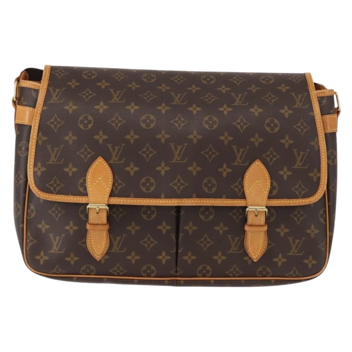 Louis Vuitton Sac Gibeciere Messenger Bag Monogram Canvas Brown Canvas Shoulder Bag