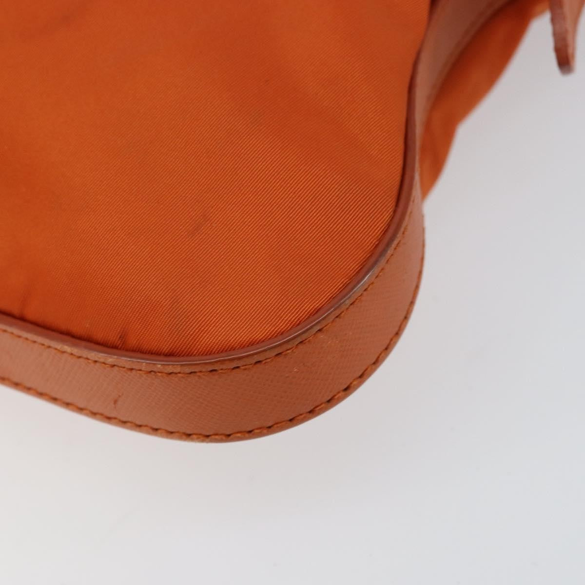 Prada Flat Messenger Tessuto With Leather Orange Nylon Shoulder Bag Bag