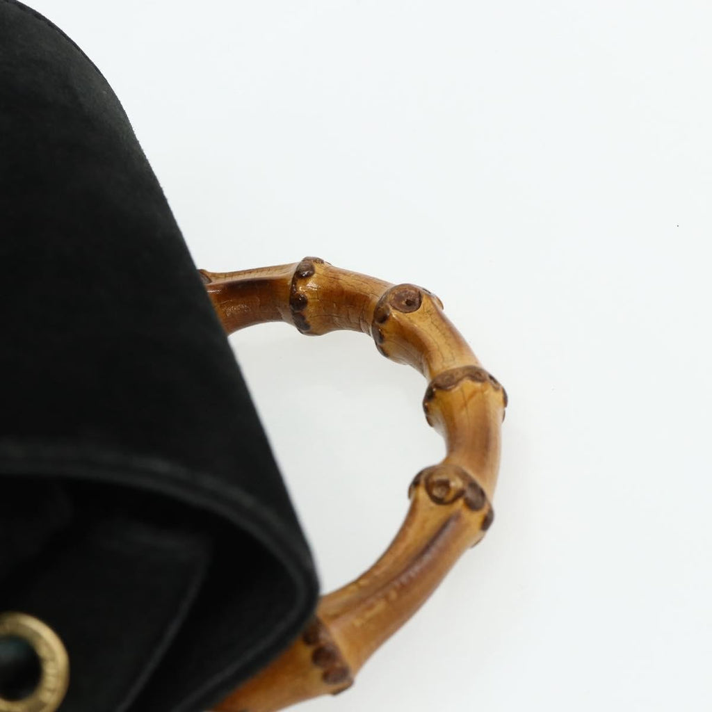 Gucci Gucci Bamboo Backpack Daim Black Suede Backpack Bag (Pre-Owned)